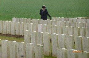 Suzanne at Crouy cemetery.JPG